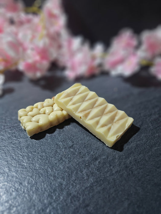 2 Small white chocolate bars laid on top of each other